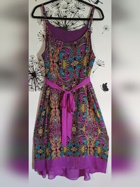Lane Bryant Purple Paisley High-Low Dress